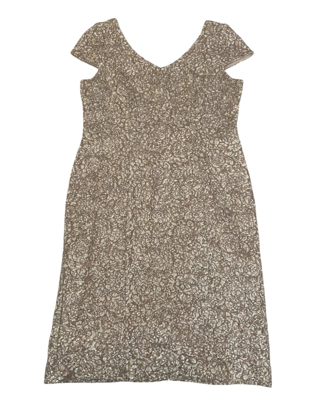 ALEX EVENINGS GOLD SEQUIN DRESS SIZE 12